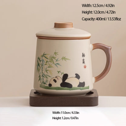 Ru Kiln Glaze Ceramic Teacup – Animal & Nature Motifs, Symbol of Harmony and Good Fortune | Zen Ara Grove