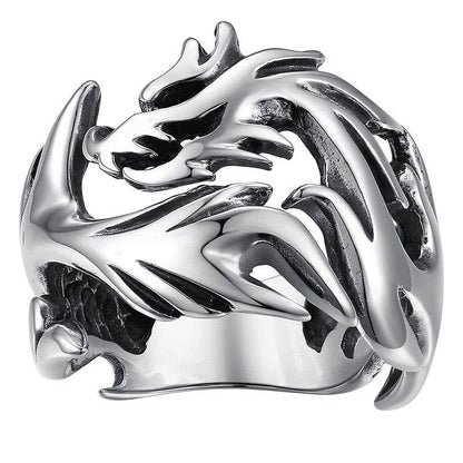 Vintage Dragon Ring – Power in Timeless Steel | Zen Ara Grove