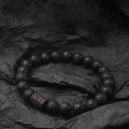 Zen Ebony & Lava Stone Bracelet – Grounding Energy in Minimalist Style | Zen Ara Grove