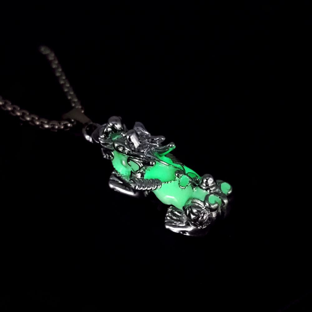 Glow-in-the-Dark Pi Xiu Pendant – Zen Wealth Guardian | Zen Ara Grove
