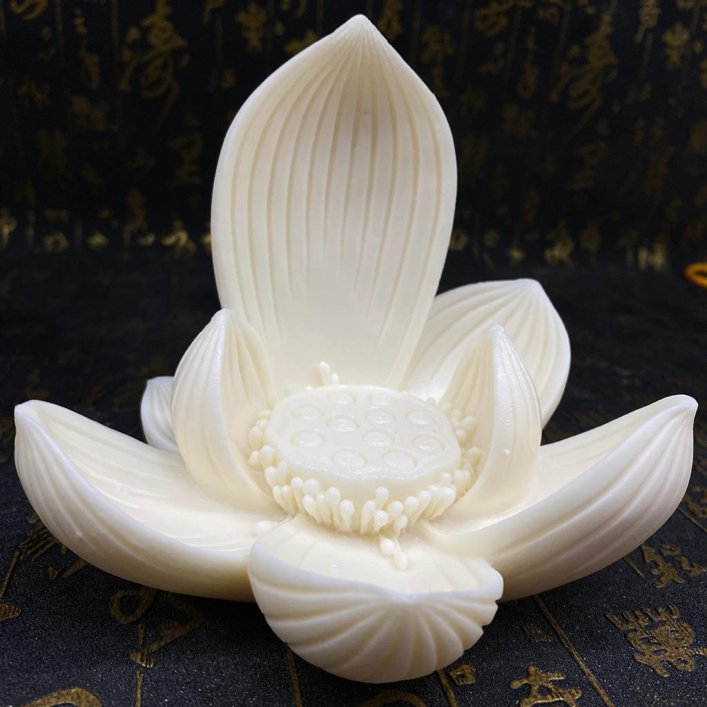 Nine-Petal Lotus Baby Buddha in Tagua Nut – Blessings in Every Bloom | Zen Ara Grove