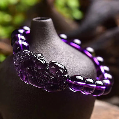 Amethyst Pixiu Bracelet — Symbol of Serenity & Protection | Zen Ara Grove