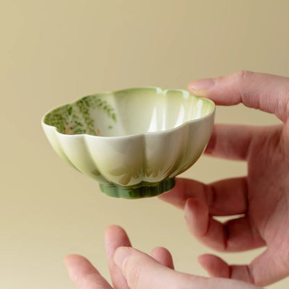 Pastel Ceramic Cup with Hand‑Painted Wisteria – Gentle Green Ombre Elegance | Zen Ara Grove