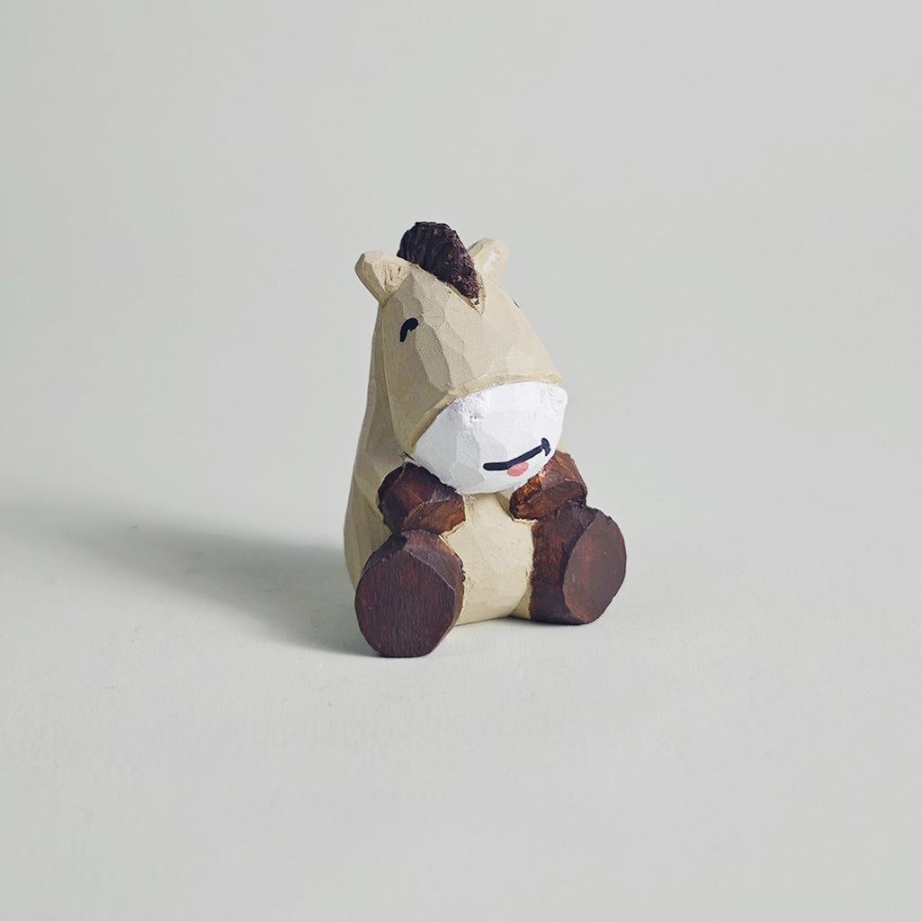 Hand-Carved Brown Wooden Horse Figurine – Rustic Charm and Timeless Craft | Zen Ara Grove