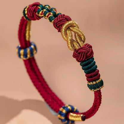 DIY Handwoven Red Cord Bracelet with Gold-Tone Fortune Bead – Make Your Own Lucky Charm | Zen Ara Grove