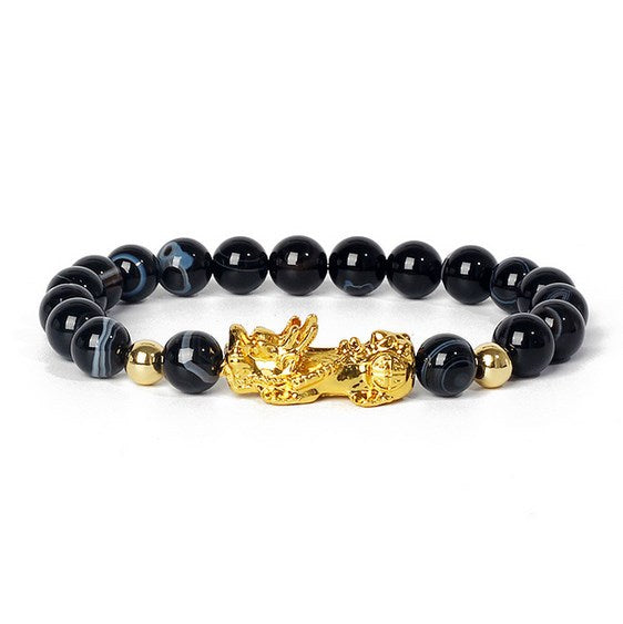 Gold Pixiu Gemstone Bracelet – Symbol of Luck and Positive Energy | Zen Ara Grove