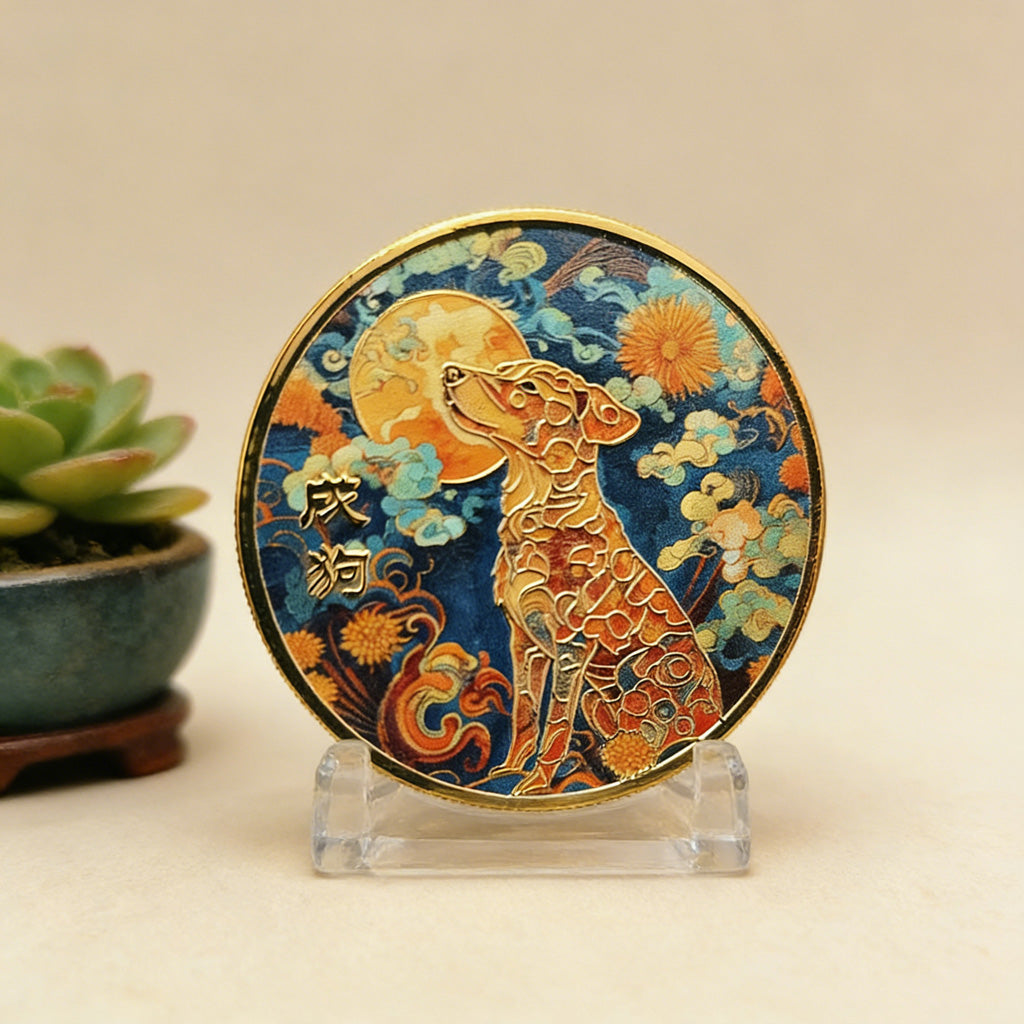 Colorful 12 Zodiac Challenge Coin Collection – Fortune & Harmony | Zen Ara Grove