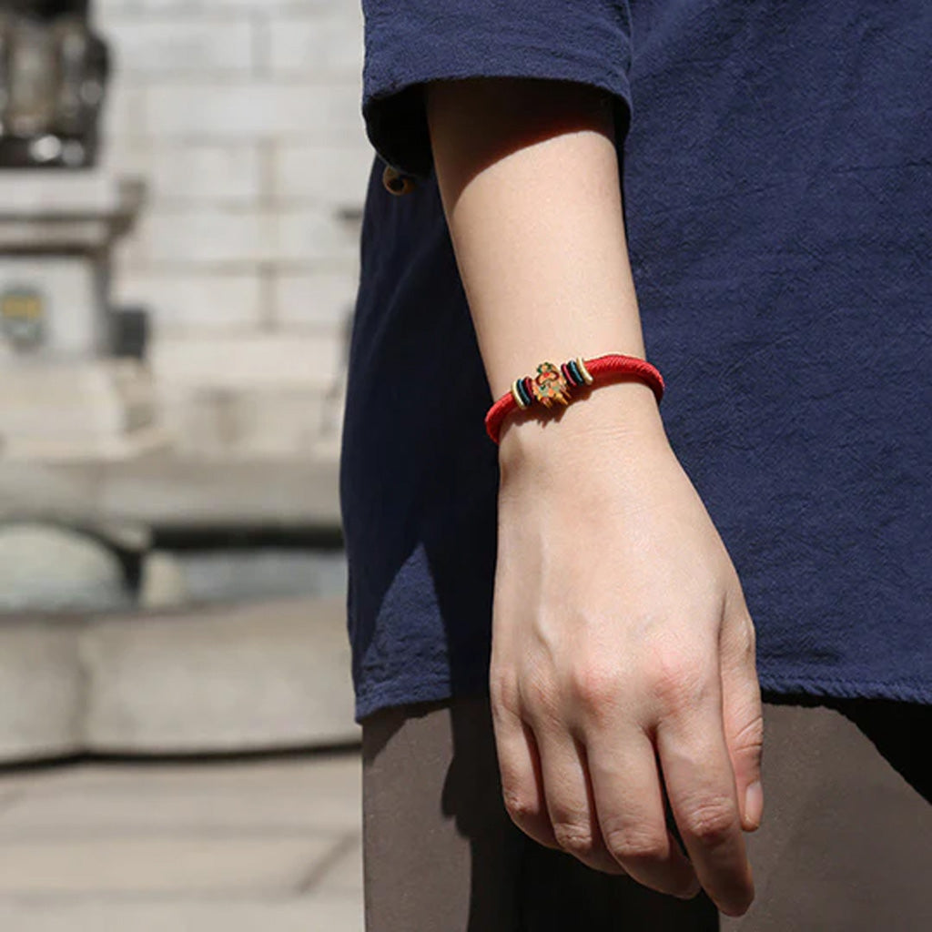 S925 Sterling Silver Chinese Zodiac Red String Bracelet – Handwoven Adjustable Lucky Charm | Zen Ara Grove
