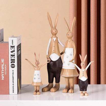 Bunny Family Figurine Set – Handcrafted Rabbits Symbolizing Love, Warmth & Togetherness | Zen Ara Grove