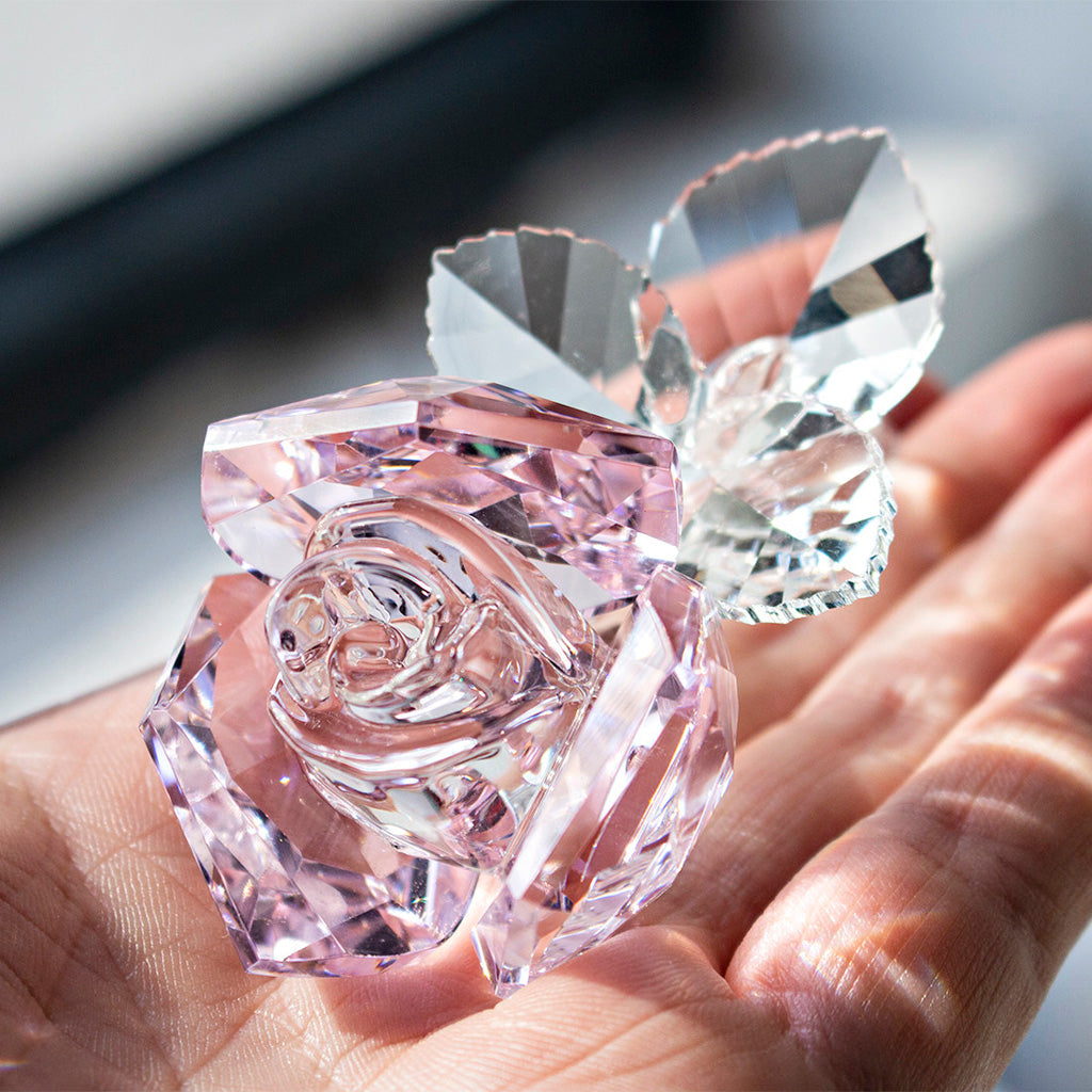 Pink Crystal Glass Rose Ornament – A Sparkling Tribute to Every Kind of Love | Zen Ara Grove