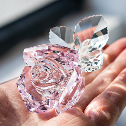 Pink Crystal Glass Rose Ornament – A Sparkling Tribute to Every Kind of Love | Zen Ara Grove