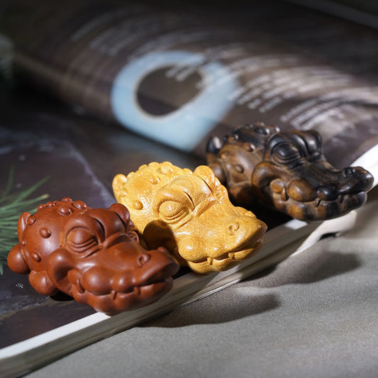 Hand-Carved Wooden Crocodile Figurine – Crafted Charm and Natural Warmth | Zen Ara Grove