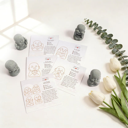 Green Sandstone"The Meaning Behind the Pose of the Monks"— Meaning Card Set | Zen Ara Grove