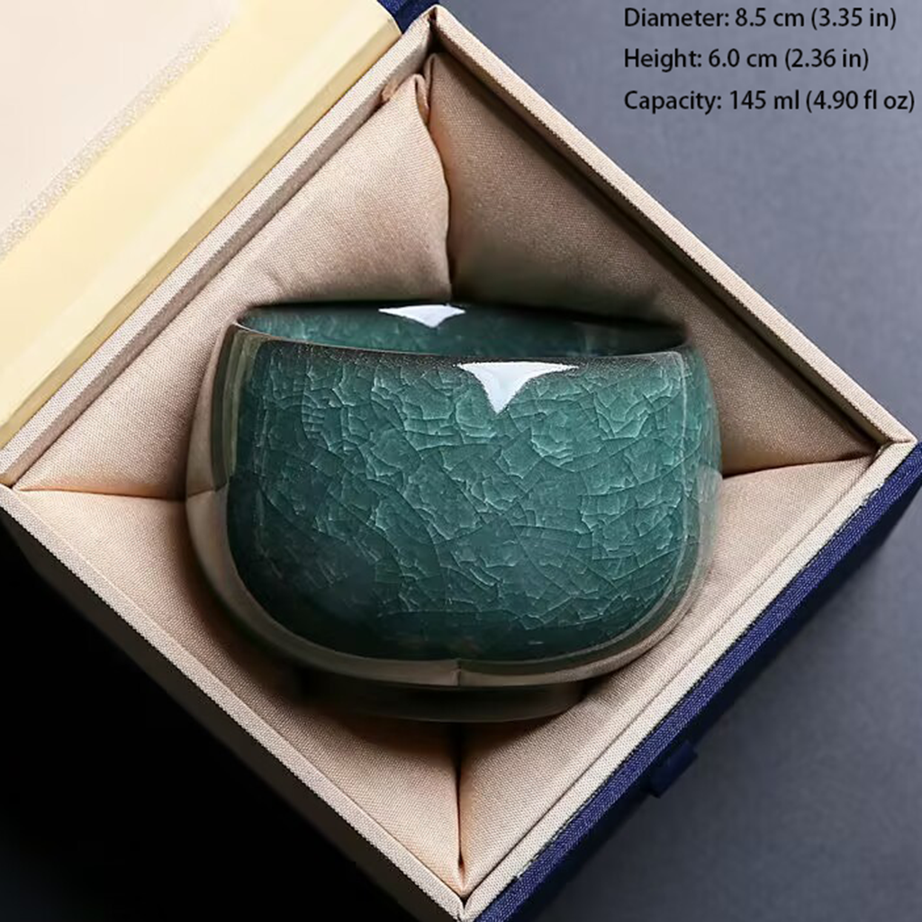 Handcrafted Ceramic Teacup with Unique Ice Crack Pattern | Zen Ara Grove