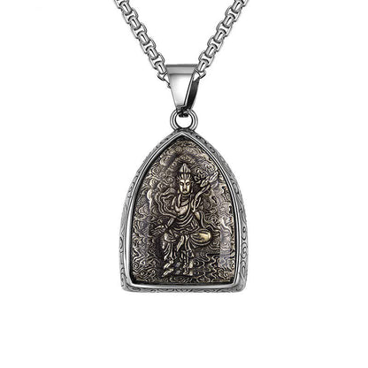 Titanium Steel Eight Buddhas Pendant｜Protection & Wisdom On-the-Go
