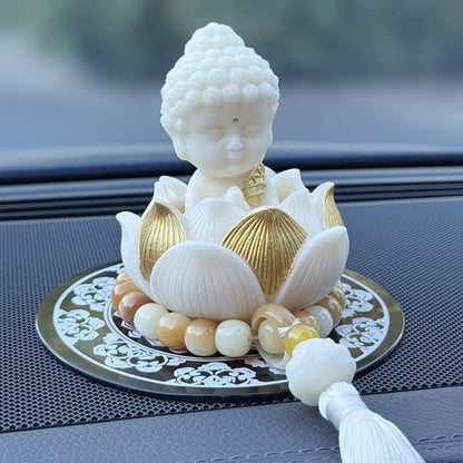 Handmade Golden Lotus Buddha Figurine – Symbol of Serenity, Wisdom & Inner Peace | Zen Ara Grove