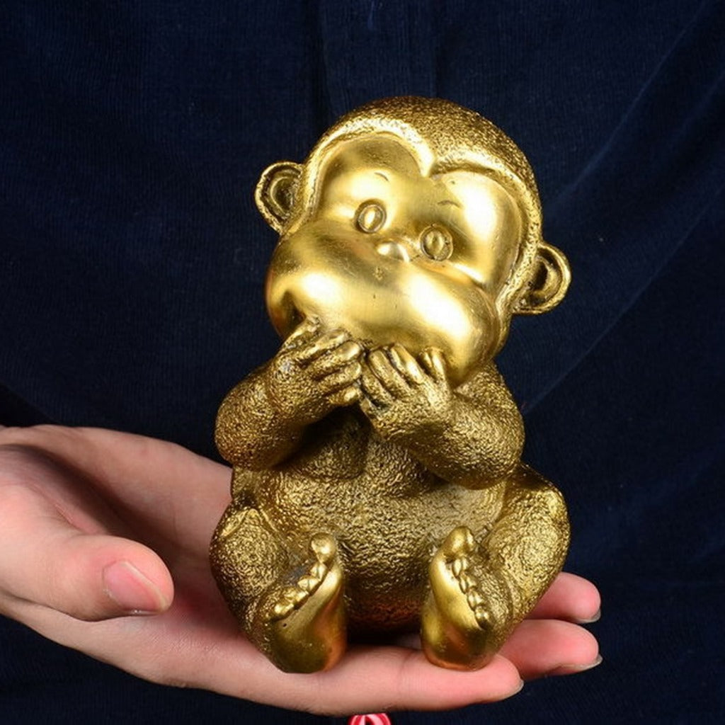 Zodiac Brass Monkey Statues – "Four-Nos" Wisdom & Mindfulness Décor | Zen Ara Grove