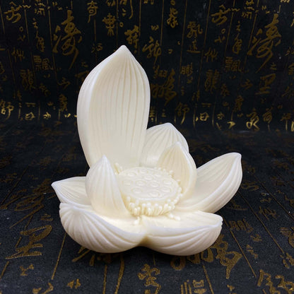 Nine-Petal Lotus Baby Buddha in Tagua Nut – Blessings in Every Bloom | Zen Ara Grove