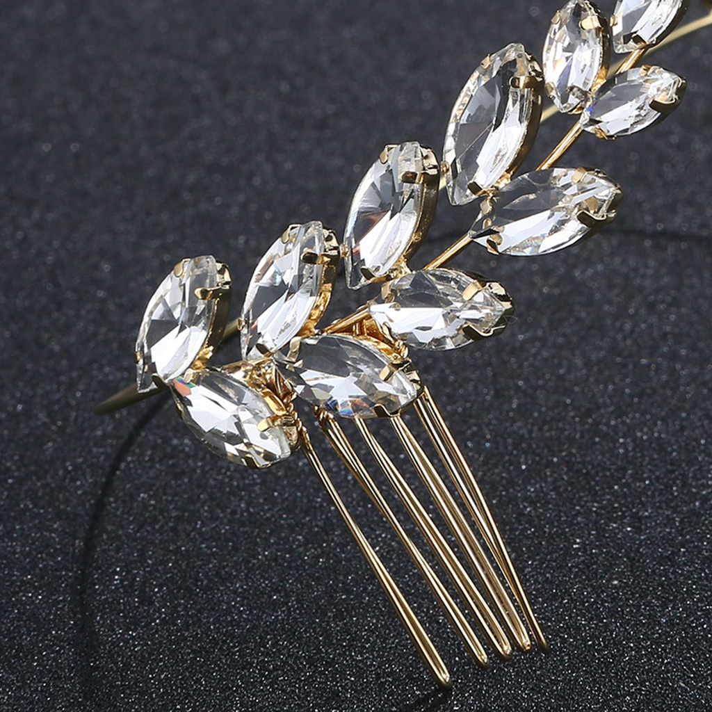 Rhinestone Olive Leaf Hair Accessory – Elegant Symbol of Peace | Zen Ara Grove