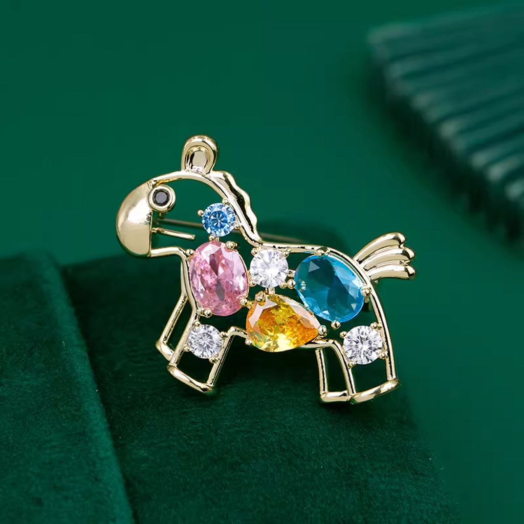 Swift Success – Horse Year Alloy Brooch Symbolizing Good Fortune | Zen Ara Grove