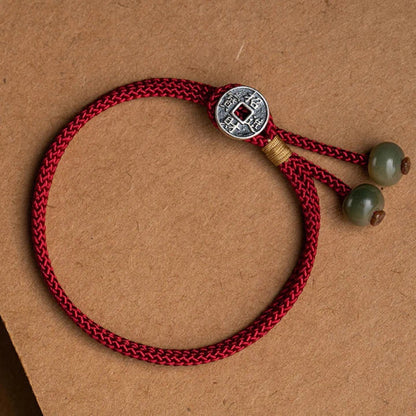 LIMITED TIME OFFER | Handmade Red Rope Bracelet with Green Bodhi Bead – Twelve Zodiac Buddha for Protection | Zen Ara Grove