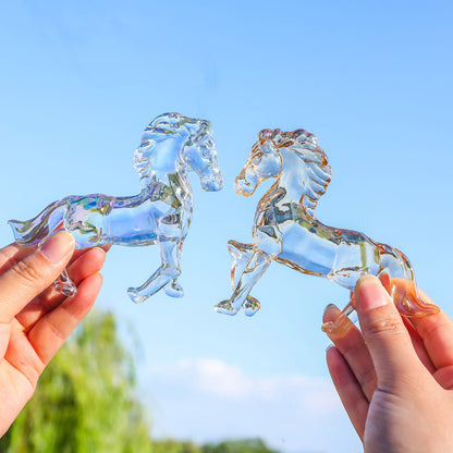 Handcrafted Crystal Glass Horse Ornament – Capturing Movement, Spirit, and Balance | Zen Ara Grove