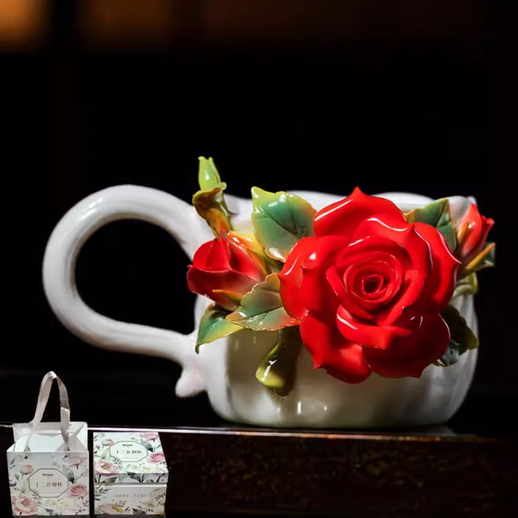 Limited Time Offer · Handcrafted Heritage Porcelain Cup – Iris Blossoms Growing from the Surface | Zen Ara Grove