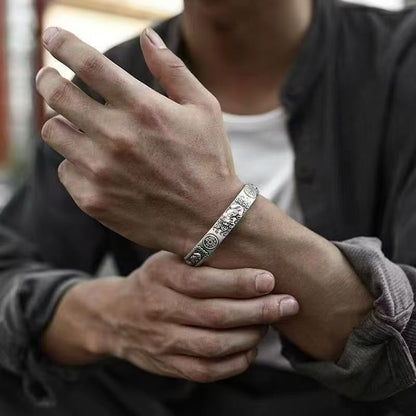 Limited Time Offer · Retro Silver‑Tone Pixiu Open Bangle – Symbol of Wealth and Protection | Zen Ara Grove
