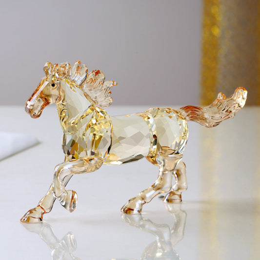 Galloping Crystal Glass Horse Figurine – A Symbol of Freedom and Power | Zen Ara Grove