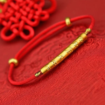 Zen Handmade Mani Mantra Lucky Red String Bracelet | Zen Ara Grove