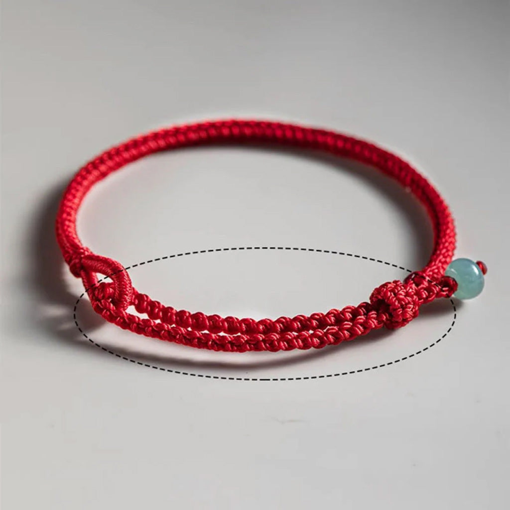 Adjustable Woven Cord Bracelet with Green Accent Bead — Hope & Good Wishes