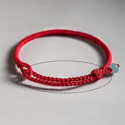 Adjustable Woven Cord Bracelet with Green Accent Bead — Hope & Good Wishes