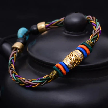 Diamond Knot Five-Color Rope Bracelet – Symbol of Harmony and Good Fortune | Zen Ara Grove
