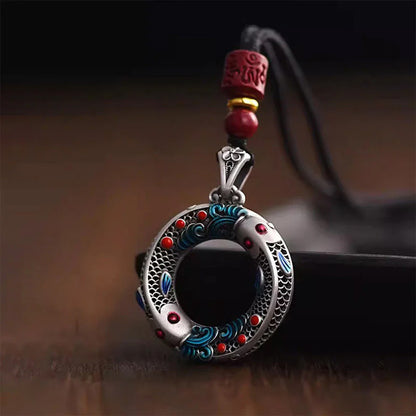 Vintage Twin Fish Circle Pendant Necklace — Harmony & Lasting Connection