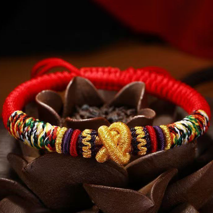 Handcrafted Adjustable Vajra Knot Red String Bracelet – Strength & Protection