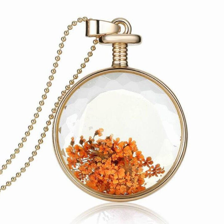 Round Real Flower Necklace – Nature’s Beauty, Forever Close | Zen Ara Grove