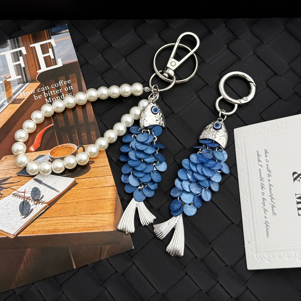 Azure Wave Tassel Fish Keychain – Grace in Motion | Zen Ara Grove