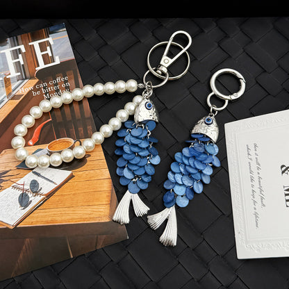 Azure Wave Tassel Fish Keychain – Grace in Motion | Zen Ara Grove