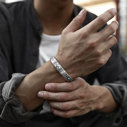 Limited Time Offer · Retro Silver‑Tone Pixiu Open Bangle – Symbol of Wealth and Protection | Zen Ara Grove