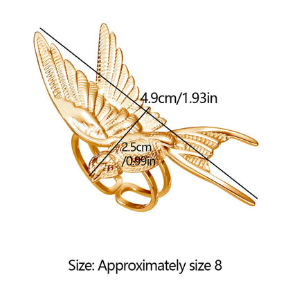 Adjustable Stainless Steel Peace Dove Ring – Symbol of Hope and Harmony | Zen Ara Grove