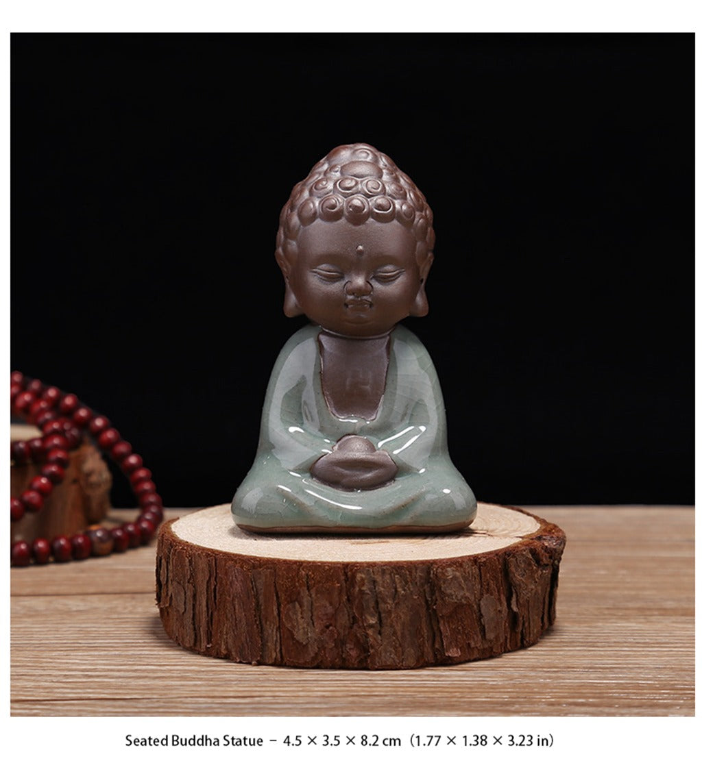 Zen Little Monk Tea Pet – Handmade Ceramic & Purple Clay Figurine for Tea Table Décor | Zen Ara Grove