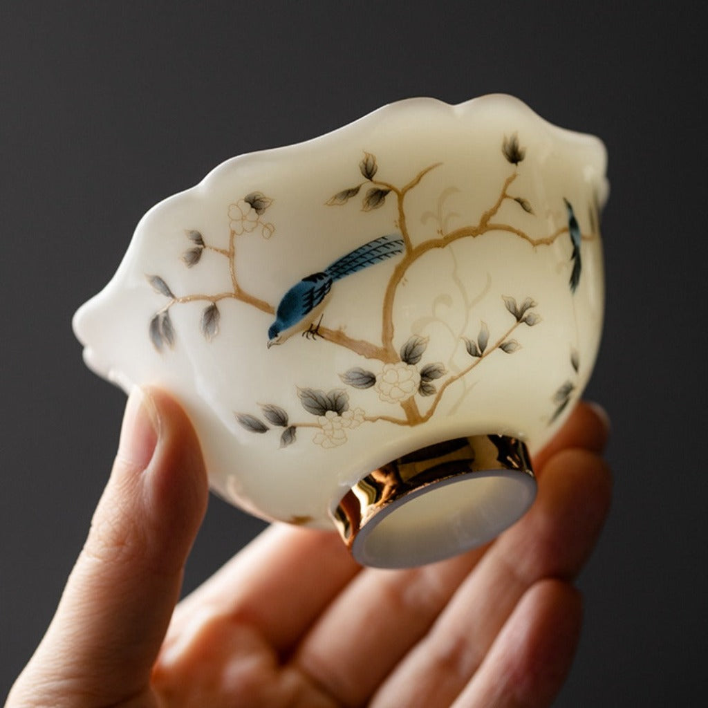 Yanzhi Jade White Ceramic Tea Cup | Zen Ara Grove