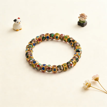 Handcrafted Cloisonné Beaded Bracelet – Symbol of Blessing and Heritage | Zen Ara Grove