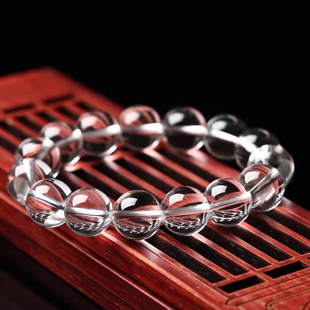 Handcrafted Clear Quartz Bead Bracelet – Natural Crystal for Clarity & Energy | Zen Ara Grove