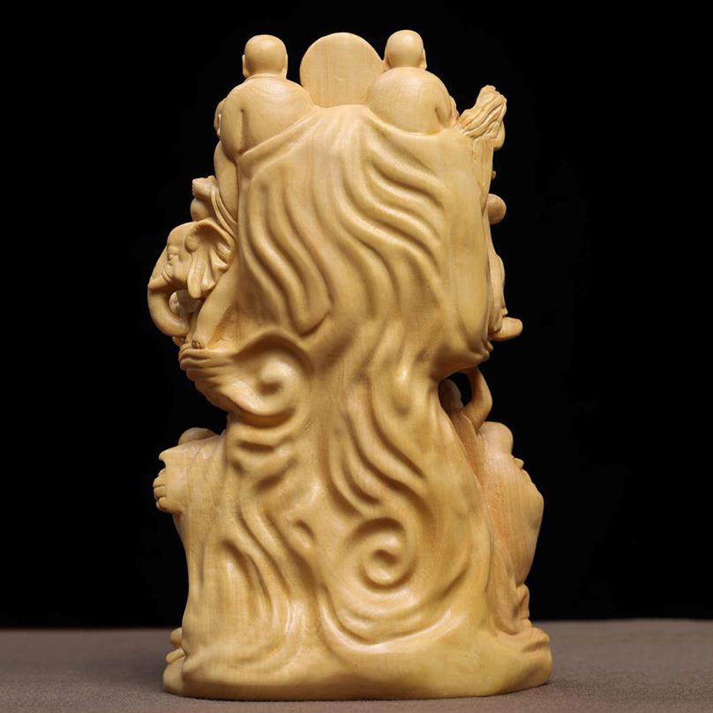 Handcrafted Eighteen Arhats Dragon and Tiger Taming Buddha Figurine – Strength & Protection | Zen Ara Grove