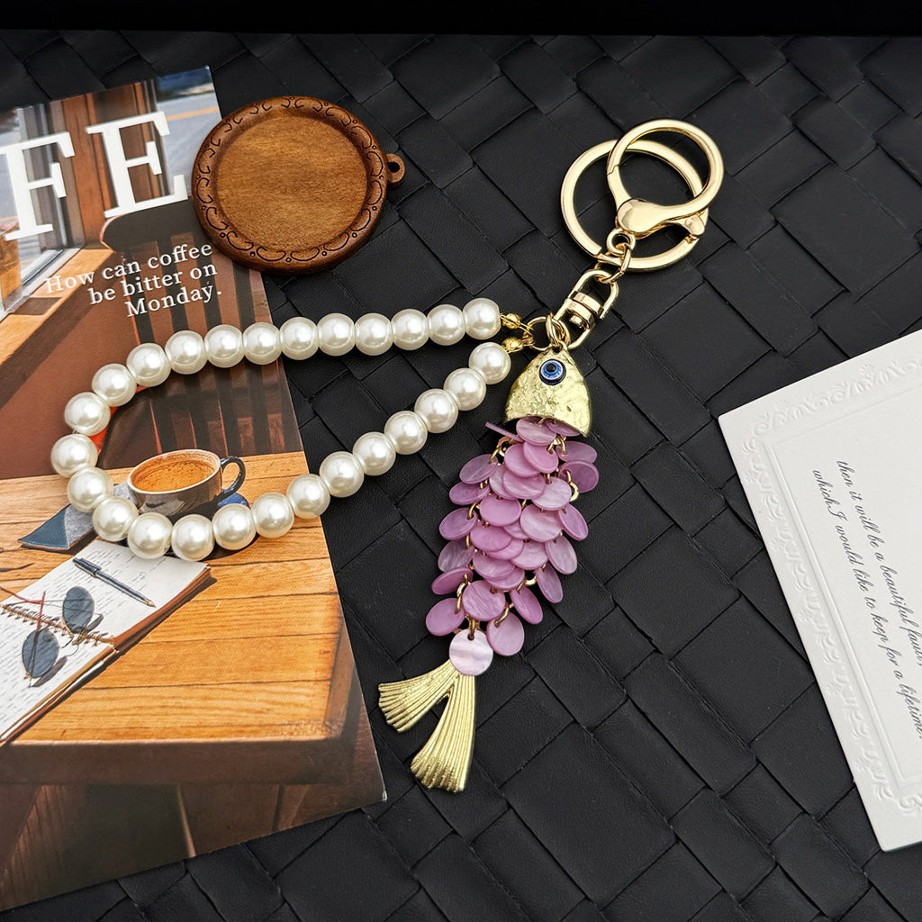 Azure Wave Tassel Fish Keychain – Grace in Motion | Zen Ara Grove
