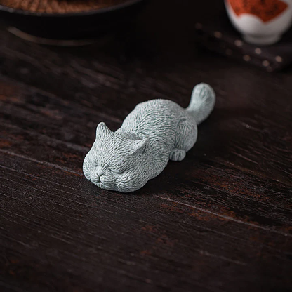 TODAY ONLY! Small Cat Home Tea Pet Figurine Desk Decoration | Zen Ara Grove