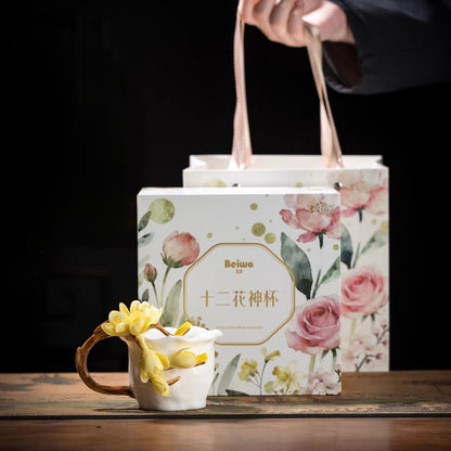 Limited Time Offer · Handcrafted Heritage Porcelain Cup – Magnolia Blossoms Growing from the Surface | Zen Ara Grove