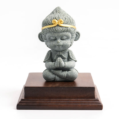 Stone "Monkey King" Wukong Statue – The Great Saint of Battle Folk Art Sculpture | Zen Ara Grove
