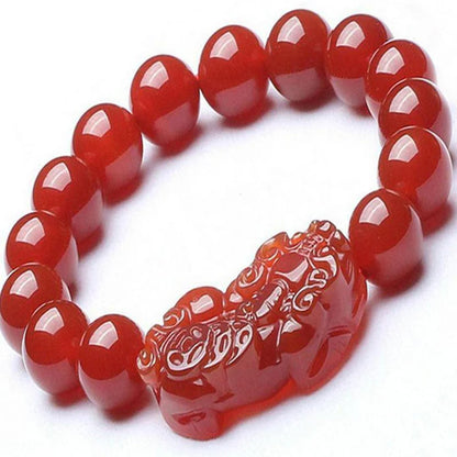 Red Agate Pixiu Bracelet – Blessing of Wealth | Zen Ara Grove
